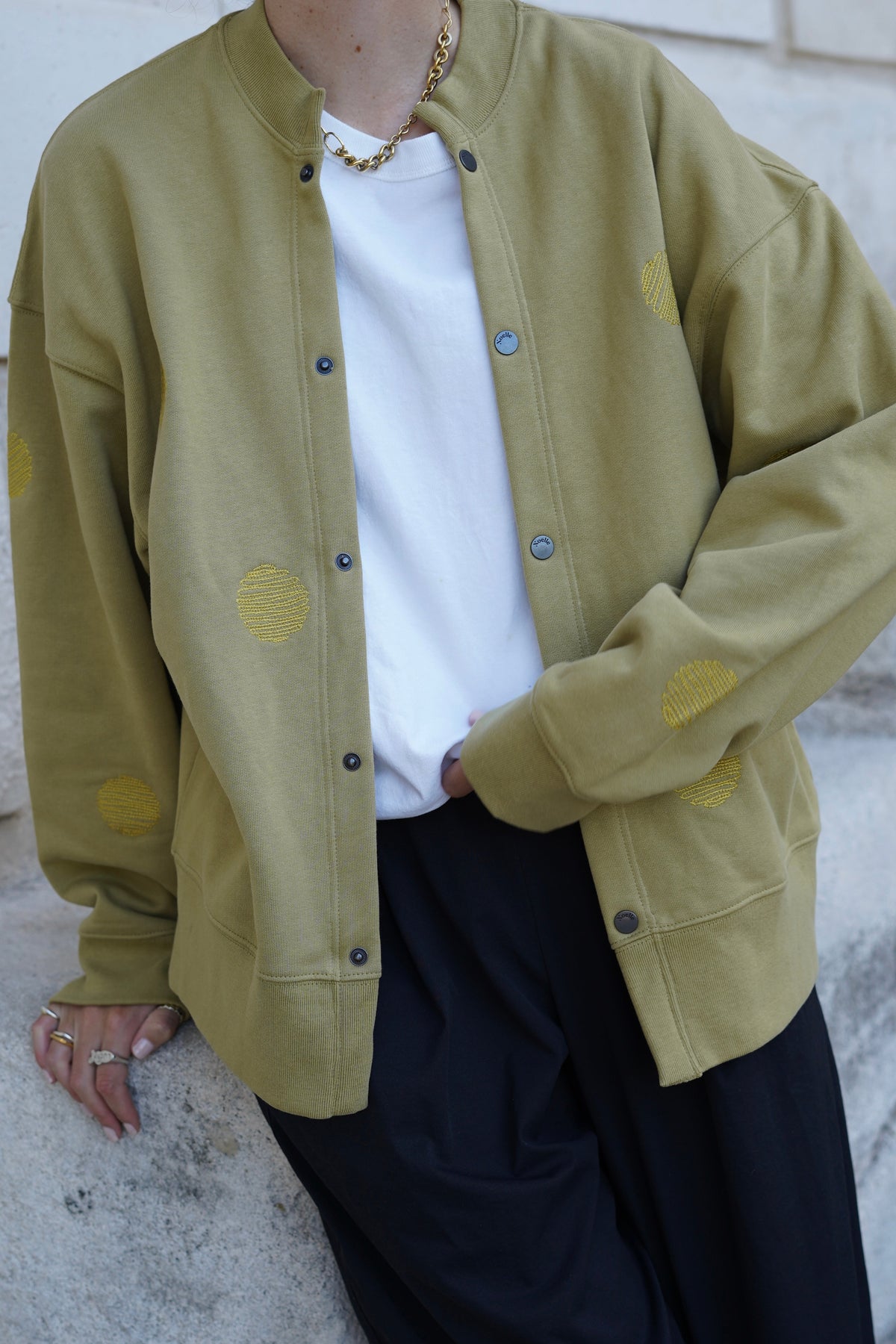 Polka Bomber Sweat | Vert